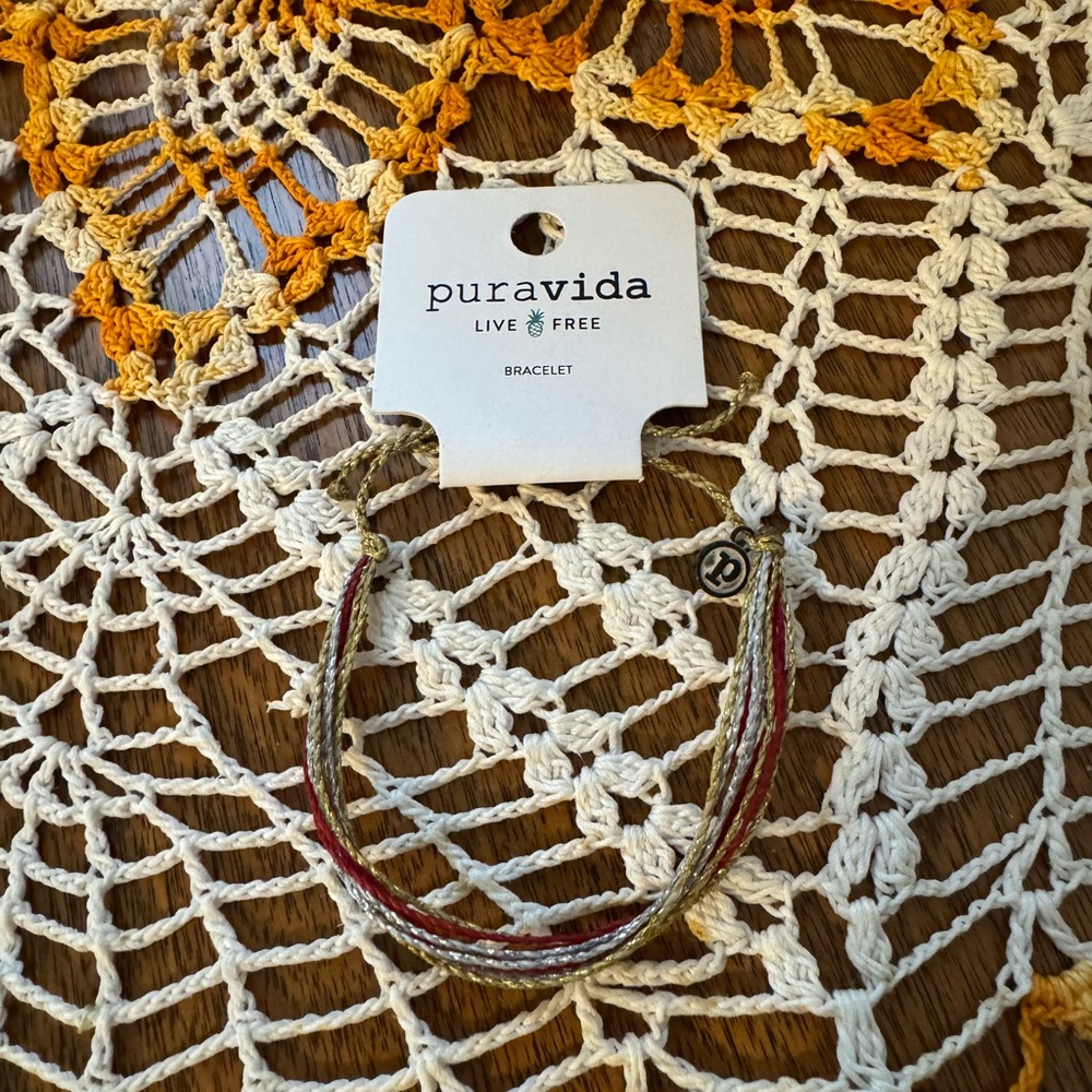 Pura Vida NWT Multicolor Gold, Silver, and Red Bracelet